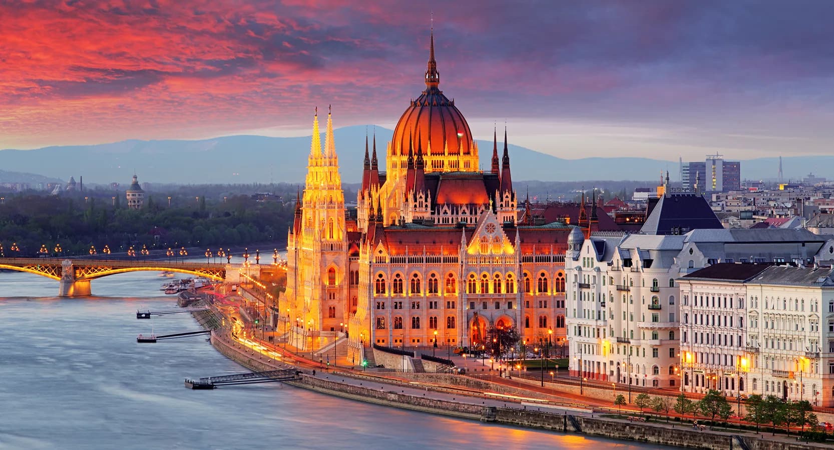 The Hungarian Parliament on the Danube in Budapest