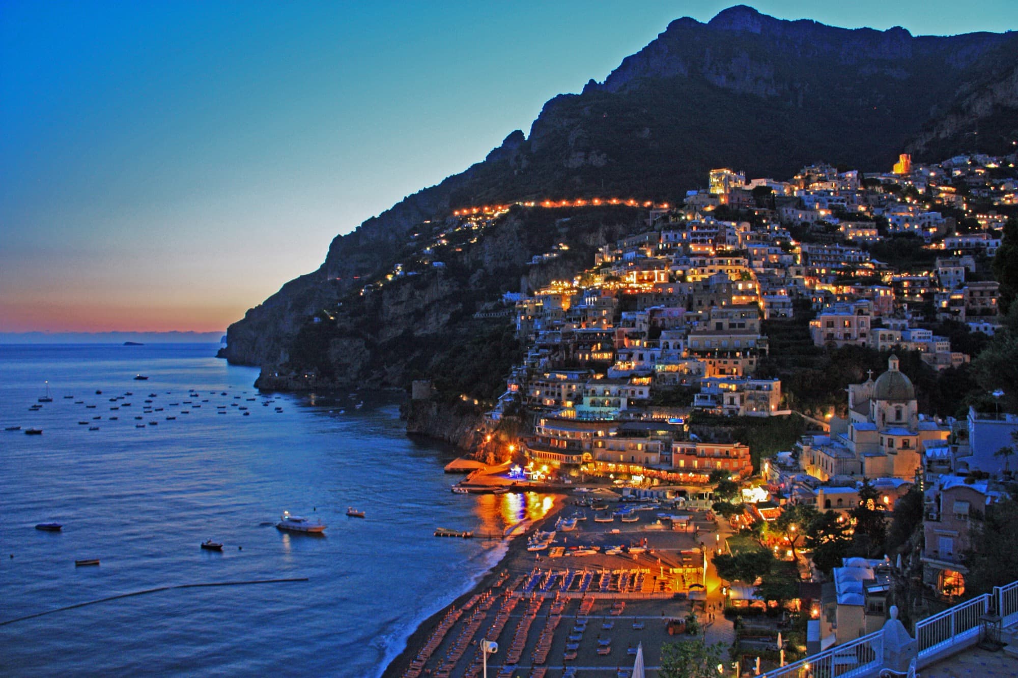 The coast road to Positano from the sea