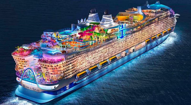 A Royal Caribbean ship under way in the Mediterranean