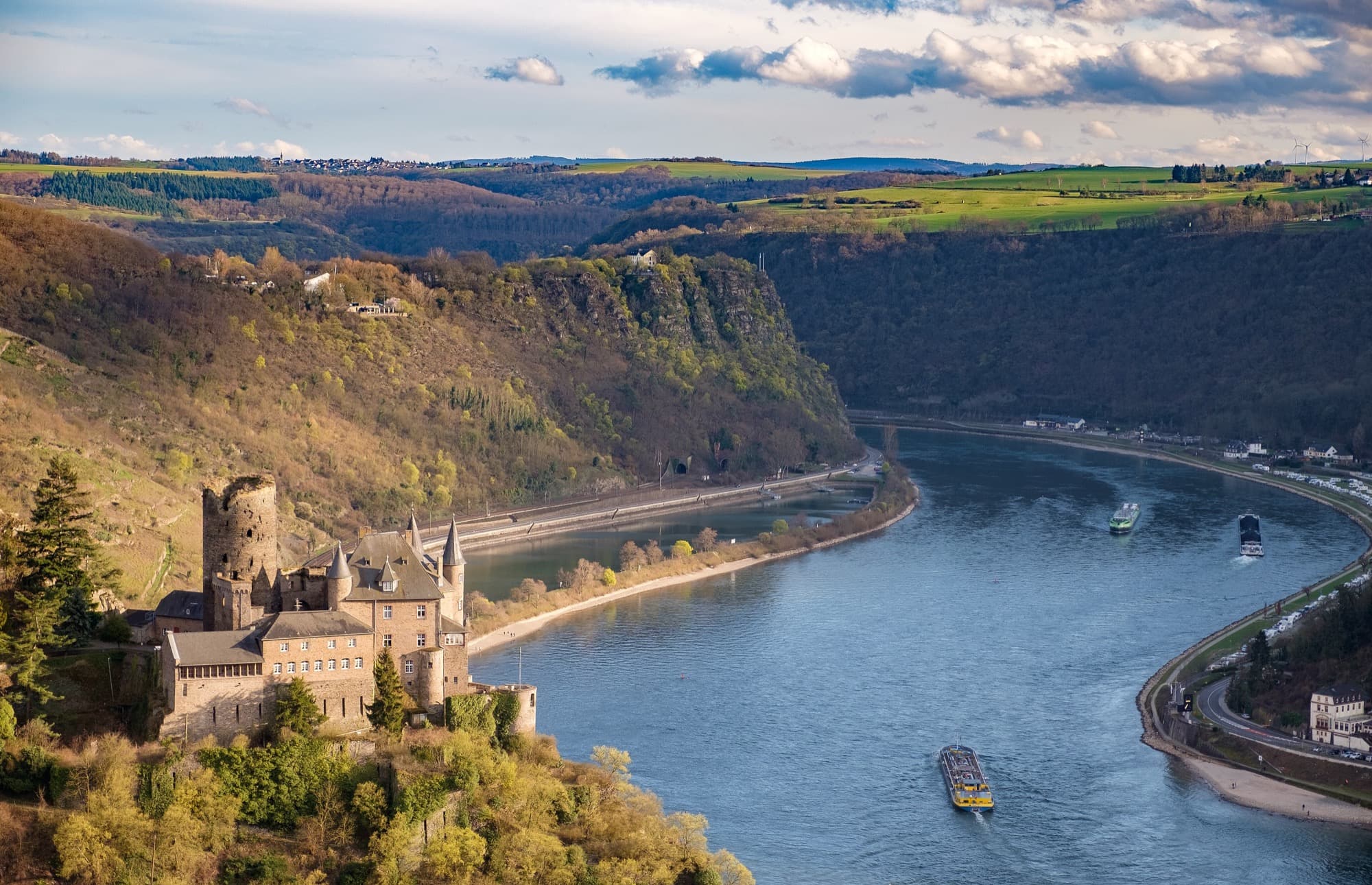 The Rhine Gorge's castles from the sun deck